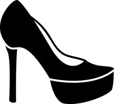 Platform High Heels Line Art Svg Vector, Free Vectors File